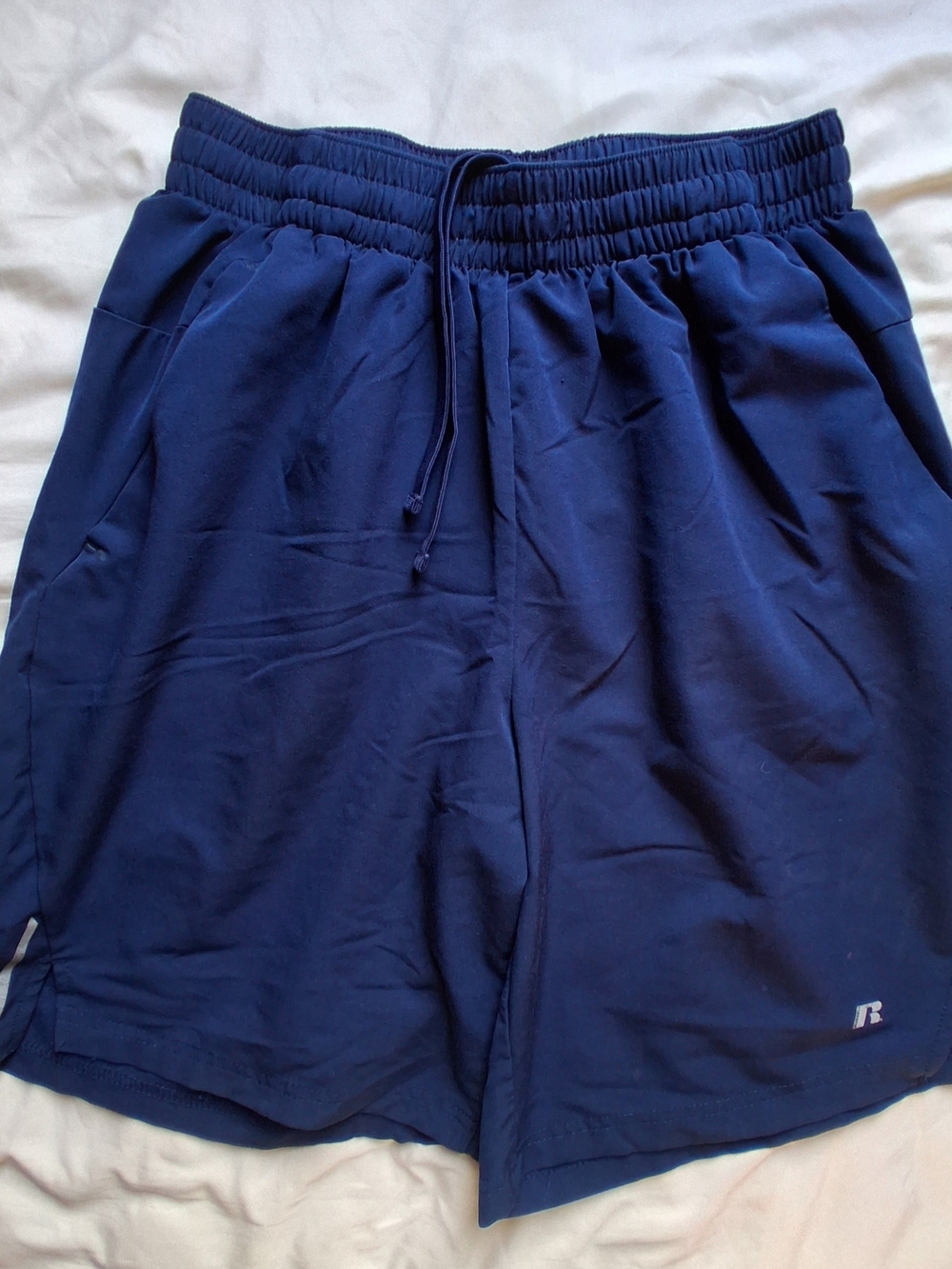 Russell Athletic Navy Performance Drawstring Shorts Men's Size S-CH (28-30) - Picture 2 of 9